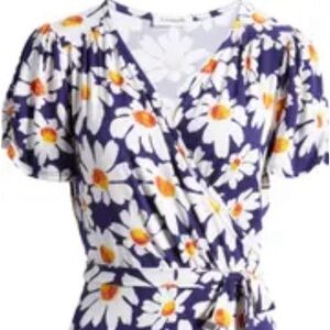 Floral Faux Wrap Knit Dress- Loveappella- NWT- 2X